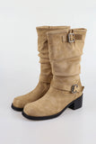 Daily shirring middle boots