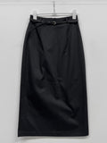 [Belt SET] Cotton H-line Long Skirt