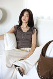 V rib sleeveless top