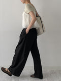 Unbalance Nylon Strap Wide Pants