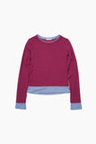 Modal two-tone layered long sleeves