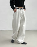 [unisex] Crown Two-Tuck Long Wide Pants