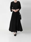 [Premium] Sophia Pleated Strap Long One Piece
