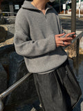 Half Zip-Up Wool Knit