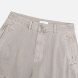 Vintage washed dyeing cargo wide pants