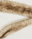 Fur Trim Jersey Zip-up