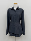 [Skirt SET] Basil Wrap Loose-Fit Shirt