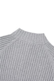Rib semi-zip-up muscle fit knit
