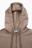 Stone eyelet overfit hoodie zip-up