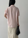 Silky Roll-up Overfit Short Sleeve Shirt