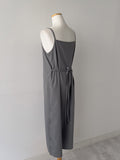 Dot Deep Slit Layered Bustier Long One Piece