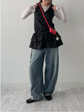 Mori Frill Layered Sleeveless One-Piece Dress