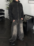 Smog Washed Hood Denim Zip-Up