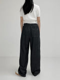 [unisex] Dart Washing Banding Long Denim Pants