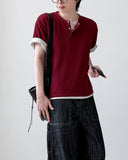 Jetty Henley Neck Half Knit