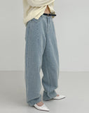 [unisex] Snow Dart Wide Denim Pants