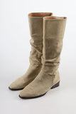 suede shirring boots
