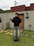 Mohair balaclava hood knit