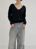 Soft V-neck Crop Knit