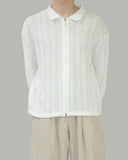Cass see-through knit zip-up