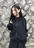 HIGHNECK CROP HOODIE ZIP-UP