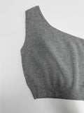 One-Shoulder Wool Knit Vest