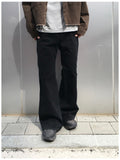 Bones black embo flare denim pants