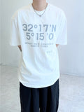Compass letter half T-shirt