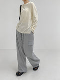 [summer] Planning cargo banding wide pants