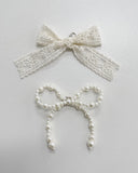 Lace & pearl ribbon shoes charm