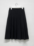 Nylon Pleated Midi Skirt