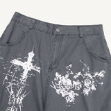 Cross-print Cargo Bermuda Pants
