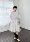 PLEATS FRILL POCKET SKIRT