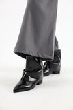 Wrinkle double wrap ankle boots