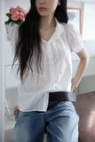 Lace Embroidered Volume Blouse