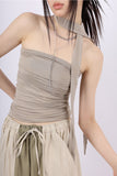 Scarf shirring top bustier