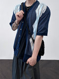 Argyle Pattern Needle Short Sleeve Cardigan
