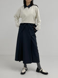 Pie pintuck banding long skirt
