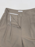 [Summer ver.] T-shirt with double-pleated long wide slacks