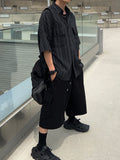 Side Tuck Cotton Cargo Bermuda Pants