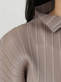 [Premium] Pleated Polum High Neck T-Shirt