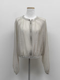 Waltz See-through Zip-up Blouse