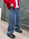 Unique Washed Two-Tuck Denim
