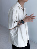 S/S Vegan Light Leather Half Shirt