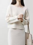 [Premium] Whole Garment Raglan Crop Knit