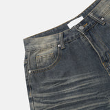 Vintage Sand Crease Bermuda Denim