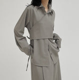 Pie Bustier Wrap Loose Fit Shirt