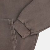 Brushed Henley Neck Pigment Hoodie