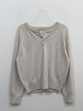 Cash Henley Neck Raglan Knit