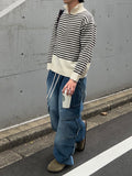Banker Stripe Half Zip-Up Knit
